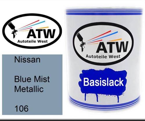 Nissan, Blue Mist Metallic, 106: 1L Lackdose, von ATW Autoteile West.